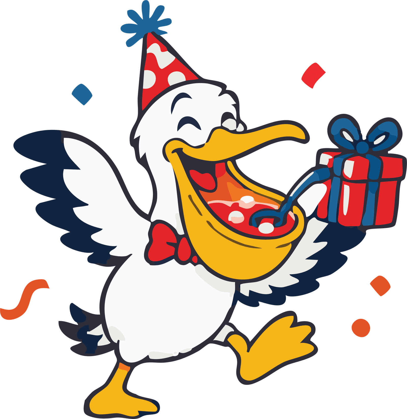 Perry holding a gift